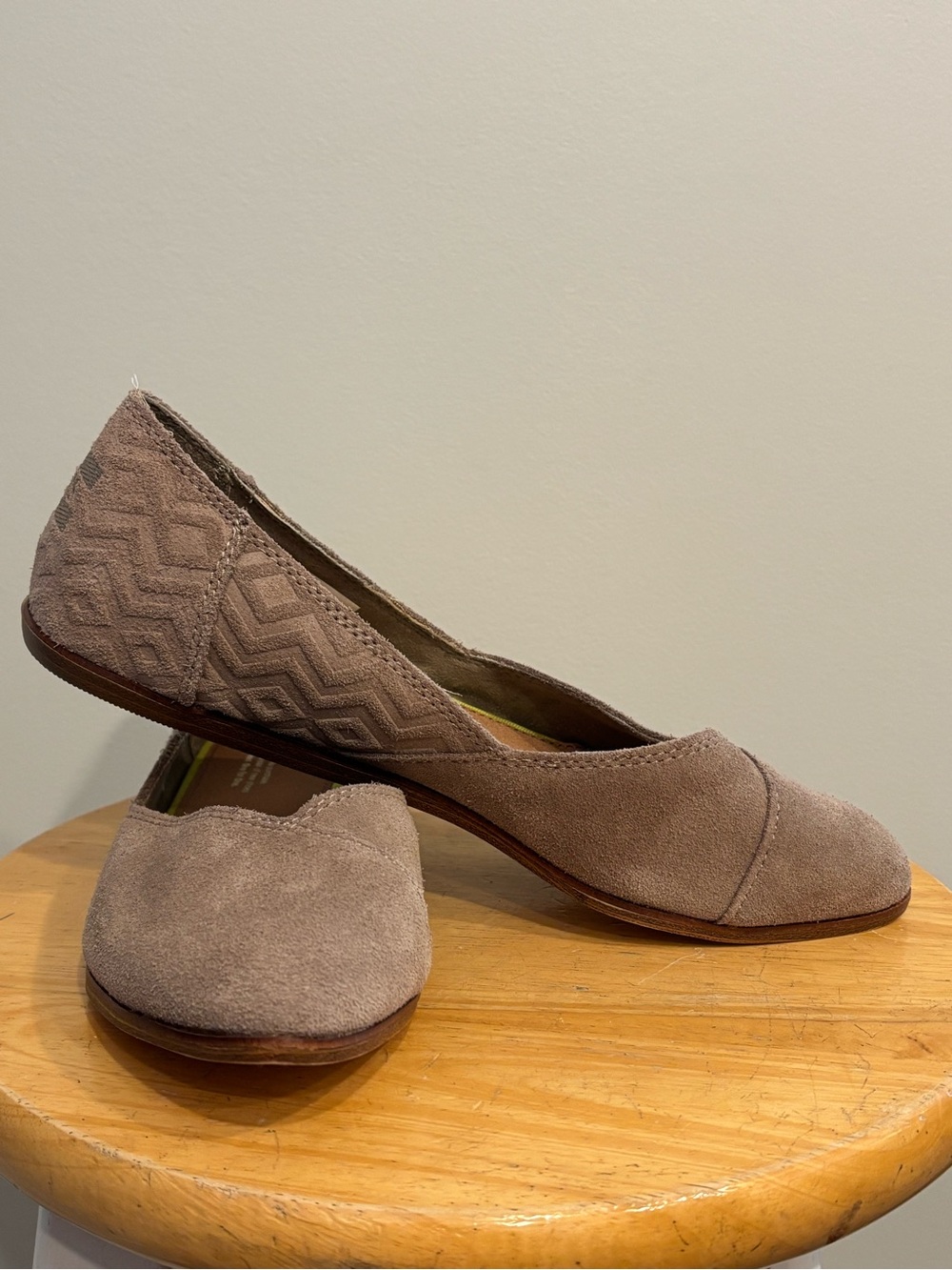 Toms Taupe Suede Ballet Flats